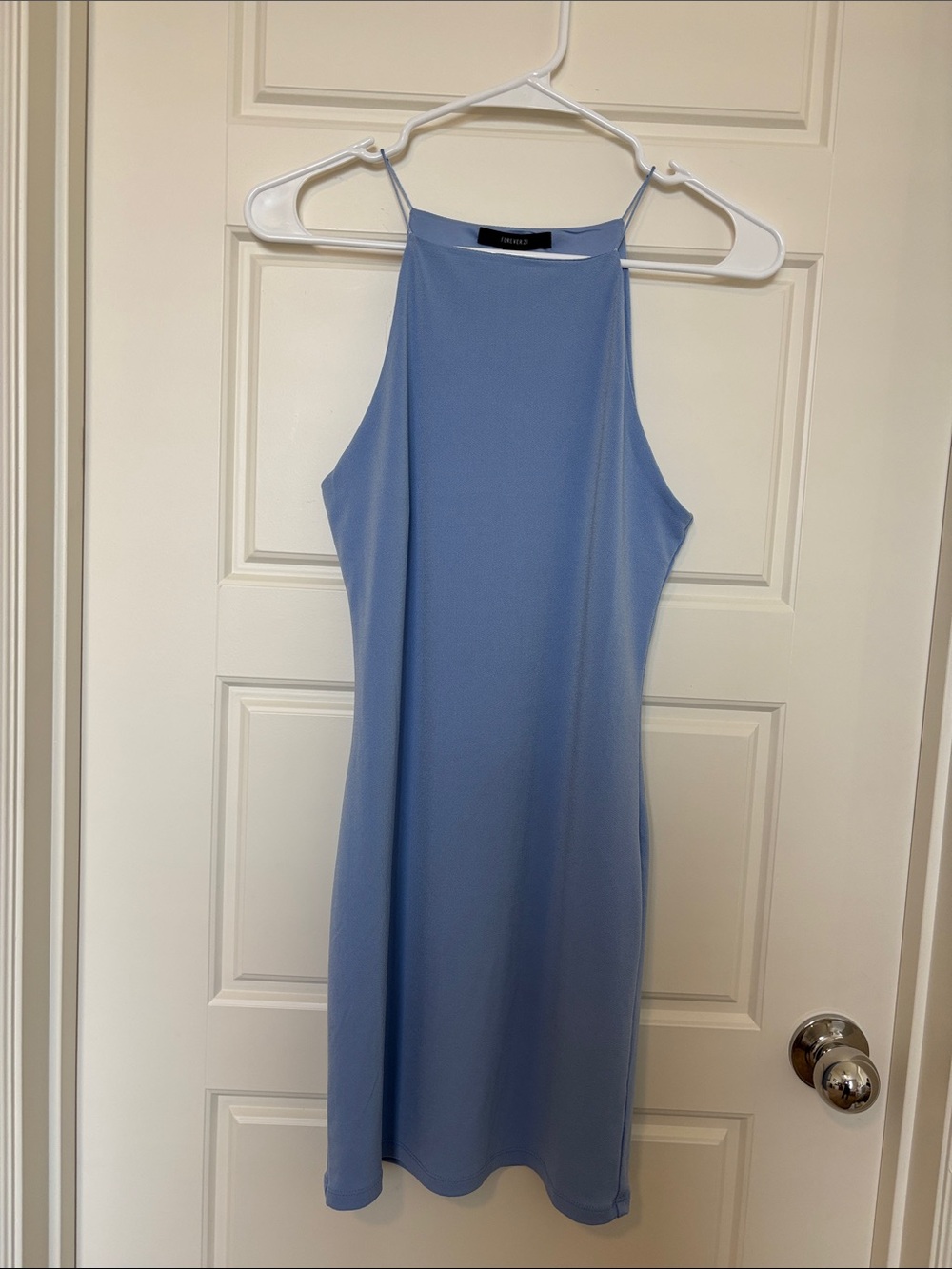 Forever 21 Light Blue Halter Bodycon Mini Dress